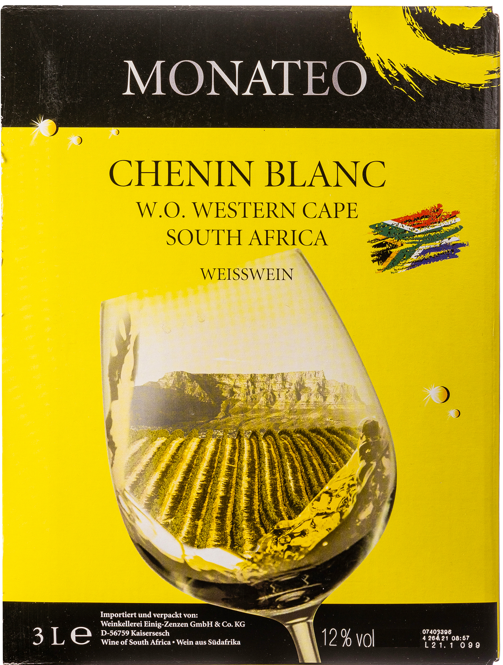 Monateo Chenin Blanc Western Cape South Africa trocken 12% vol. 3,0L 