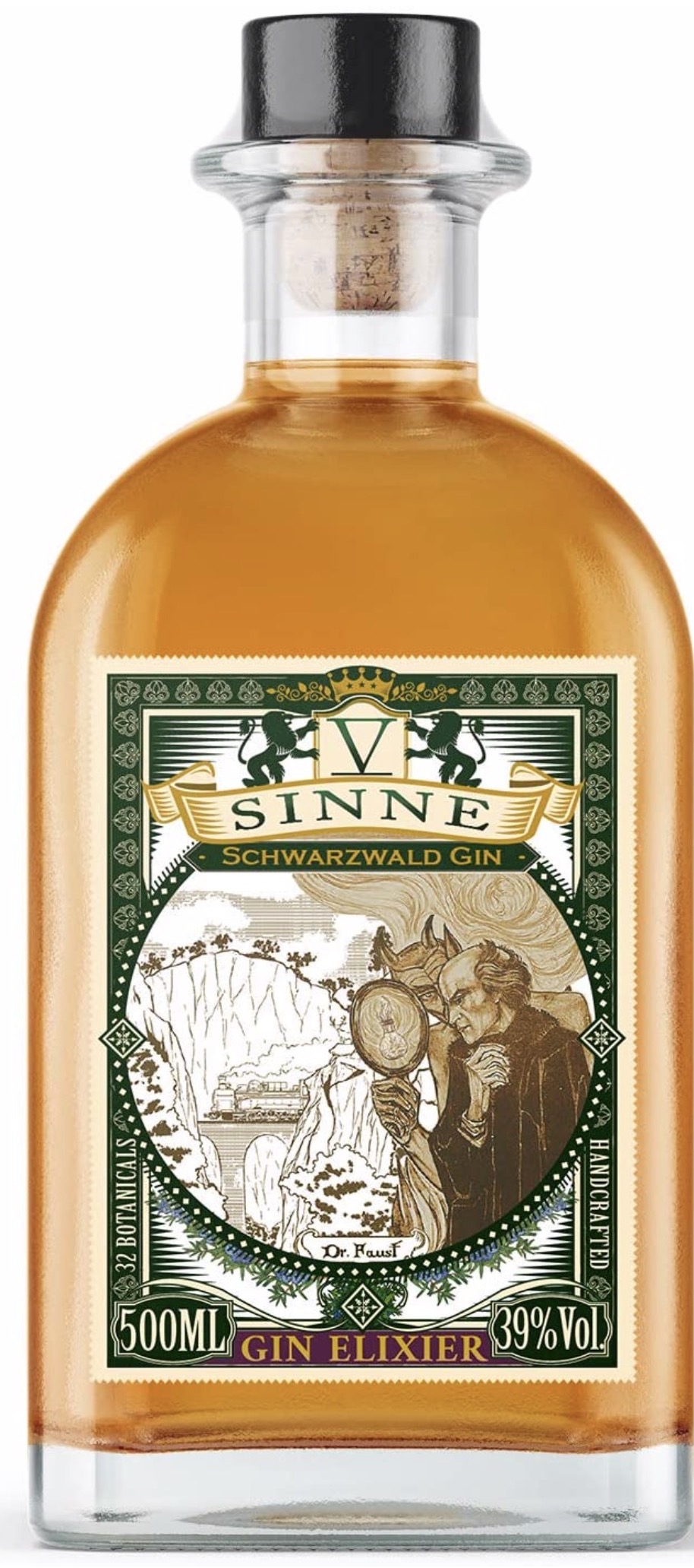 V-SINNE Gin Elixier Schwarzwald Gin 39% vol. 0,5