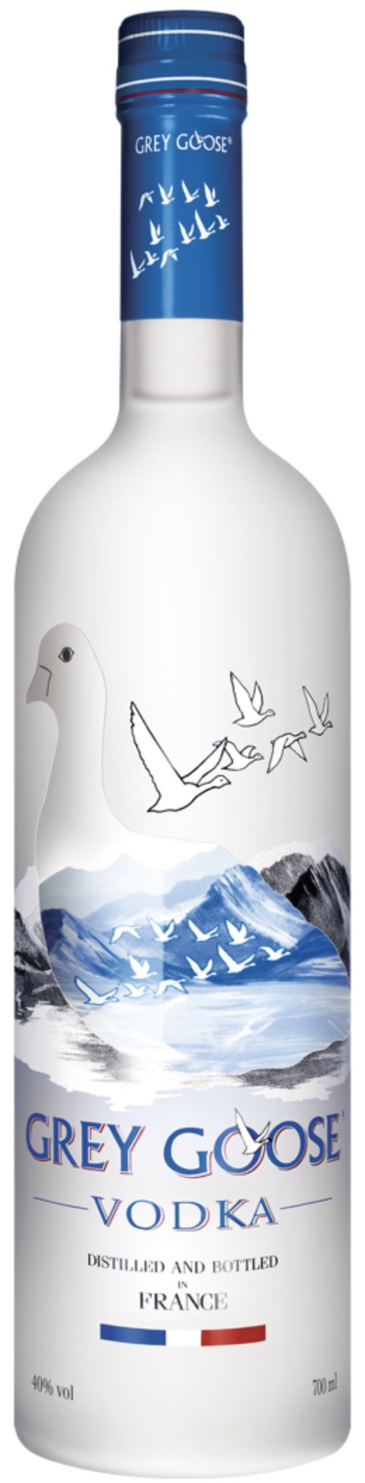 Grey Goose Vodka Distilled and Bottled in France 40 % 0,7 l