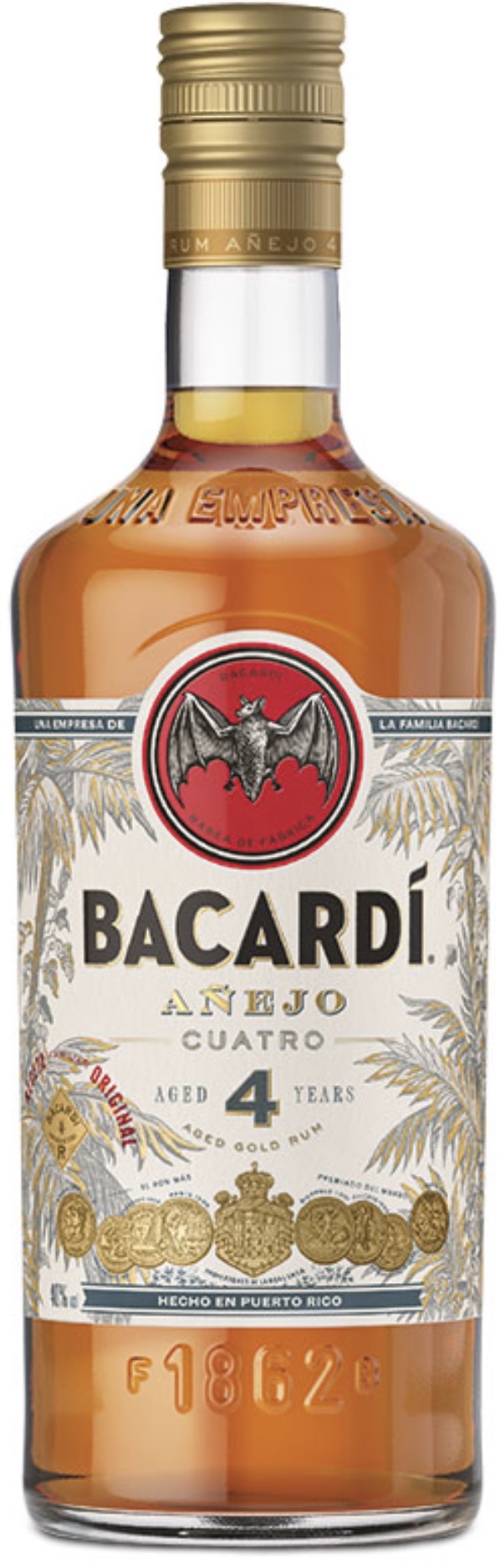 Bacardi 4 Jahre Anejo Cuatro Rum 40% 0,7L