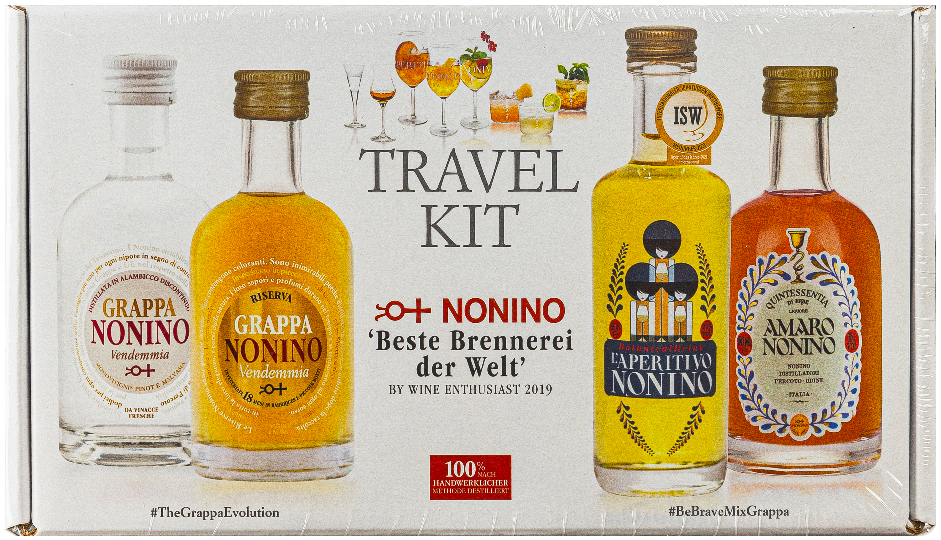 Nonino Travel Kit 21% - 41% vol. 4 x 0,50L